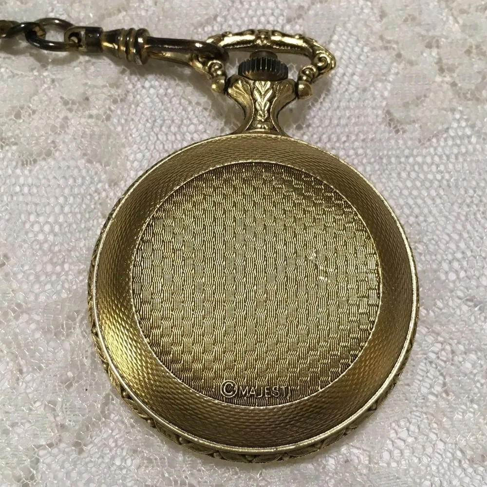 Vintage Majesti Pocket Watch Number 1 Grandpa Gold tone